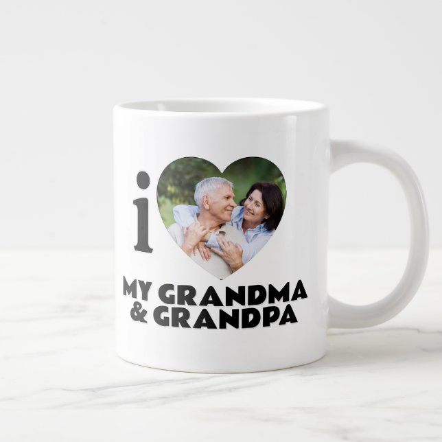  Custom “I Heart” Photo & Text  Large Coffee Mug (Right)