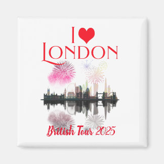 Custom I Love London Skyline Coronation Souvenir Magnet
