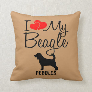 Custom I Love My Beagle Throw Pillow
