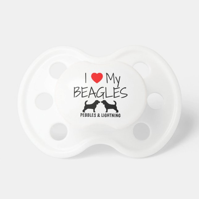Custom I Love My Beagles Pacifier (Front)