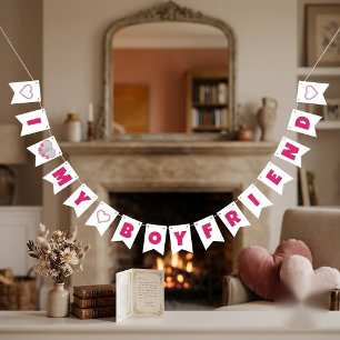 Custom I Love My Boyfriend – Add Photo Bunting Flags