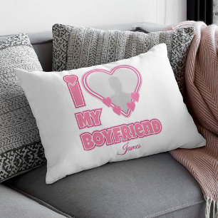 Custom I Love My Boyfriend – Add Photo & Name Accent Pillow