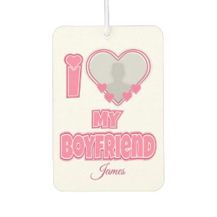 Custom I Love My Boyfriend – Add Photo & Name Air Freshener
