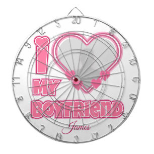 Custom I Love My Boyfriend – Add Photo & Name Dartboard