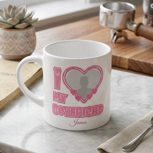 Custom I Love My Boyfriend – Add Photo & Name Espresso Cup
