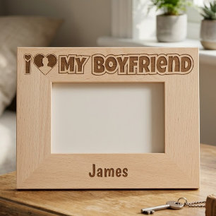 Custom I Love My Boyfriend – Add Photo & Name Etched Frames