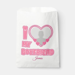 Custom I Love My Boyfriend – Add Photo & Name Favour Bag