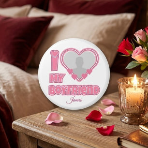 Custom I Love My Boyfriend – Add Photo & Name Magnet