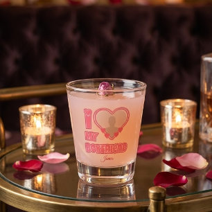 Custom I Love My Boyfriend – Add Photo & Name Shot Glass