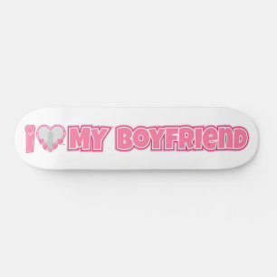 Custom I Love My Boyfriend – Add Photo & Name Skateboard