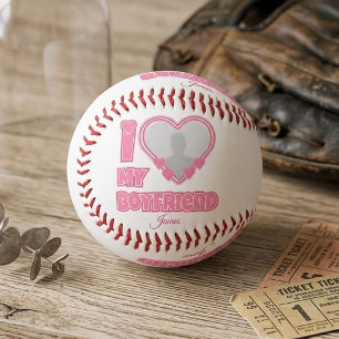 Custom I Love My Boyfriend – Add Photo & Name Softball