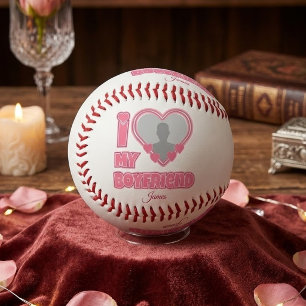 Custom I Love My Boyfriend – Add Photo & Name Softball
