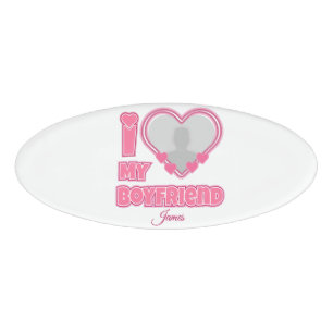 Custom I Love My Boyfriend – Add Photo & Name Tag
