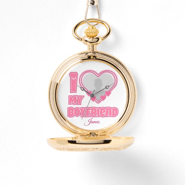 Custom I Love My Boyfriend – Add Photo & Name Watch (Front)