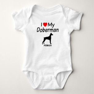 CUSTOM I Love My Doberman Pinscher Dog Baby Bodysuit