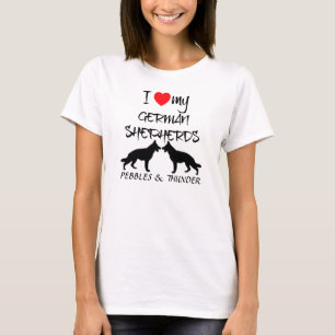 Custom I Love My German Shepherd T-Shirt