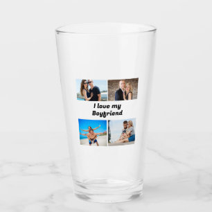 Custom I love my Girlfriend 4 photo Glass