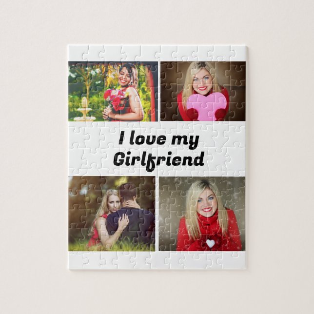 Custom I love my Girlfriend 4 photo  Jigsaw Puzzle (Vertical)