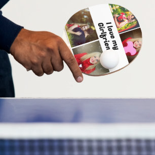 Custom I love my Girlfriend 4 photo  Ping Pong Paddle