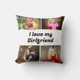 Custom I love my Girlfriend 4 photo  Throw Pillow