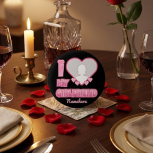 Custom I Love My Girlfriend – Add Photo & Name 1 Inch Round Button