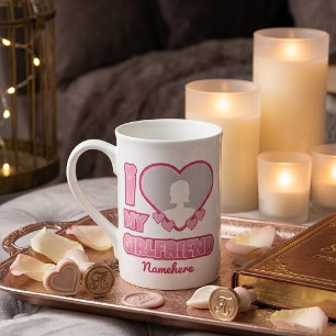 Custom I Love My Girlfriend – Add Photo & Name Bone China Mug