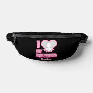 Custom I Love My Girlfriend – Add Photo & Name Fanny Pack