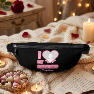 Custom I Love My Girlfriend – Add Photo & Name Fanny Pack
