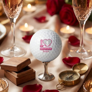 Custom I Love My Girlfriend – Add Photo & Name Golf Balls
