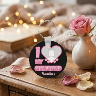 Custom I Love My Girlfriend – Add Photo & Name Keychain