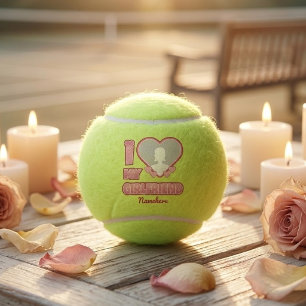Custom I Love My Girlfriend – Add Photo & Name Tennis Balls