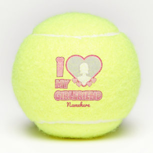 Custom I Love My Girlfriend – Add Photo & Name Tennis Balls