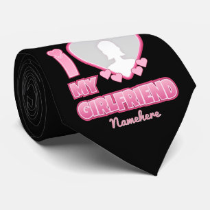 Custom I Love My Girlfriend – Add Photo & Name Tie