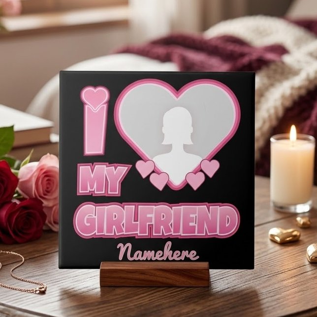 Custom I Love My Girlfriend – Add Photo & Name Tile (Creator Uploaded)