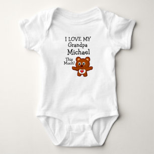 Custom I Love My Grandpa(His Name) This Much! Baby Bodysuit