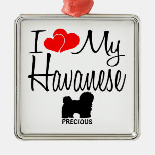Custom I Love My Havanese Metal Ornament
