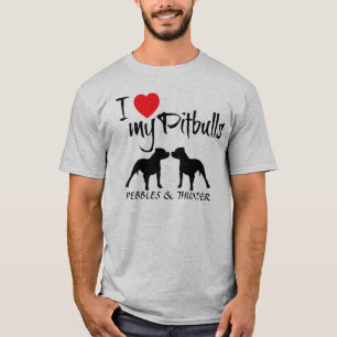 Custom I Love My Pitbulls T-Shirt