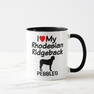 Custom I Love My Rhodesian Ridgeback Dog Mug