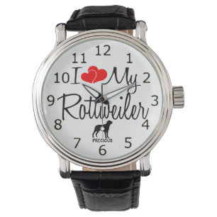 Custom I Love My Rottweiler Watch