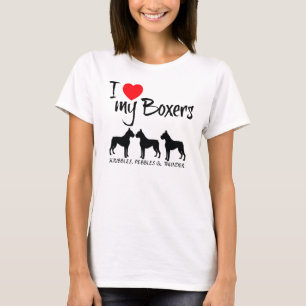Custom I Love My Three Boxers T-Shirt
