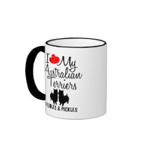 Custom I Love My Two Australian Terriers