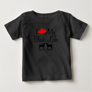 Custom I Love My Two Black Labs Baby T-Shirt