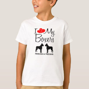 Custom I Love My Two Boxers T-Shirt