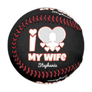 Custom I Love My Wife – Add Name & Photo Baseball