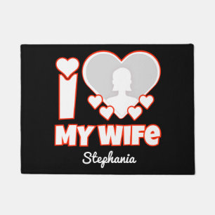 Custom I Love My Wife – Add Name & Photo Doormat