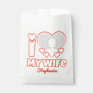 Custom I Love My Wife – Add Name & Photo Favour Bag