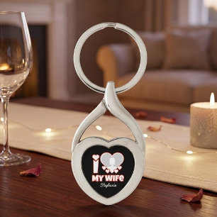 Custom I Love My Wife – Add Name & Photo Keychain
