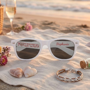Custom I Love My Wife – Add Name & Photo Sunglasses
