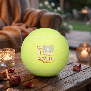 Custom I Love My Wife – Add Name & Photo Tennis Balls