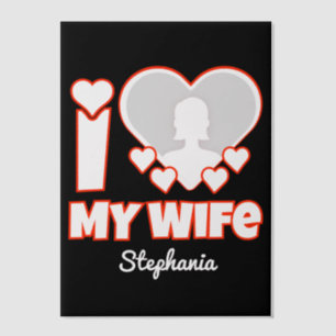 Custom I Love My Wife – Add Name & Photo Vellum Invitations